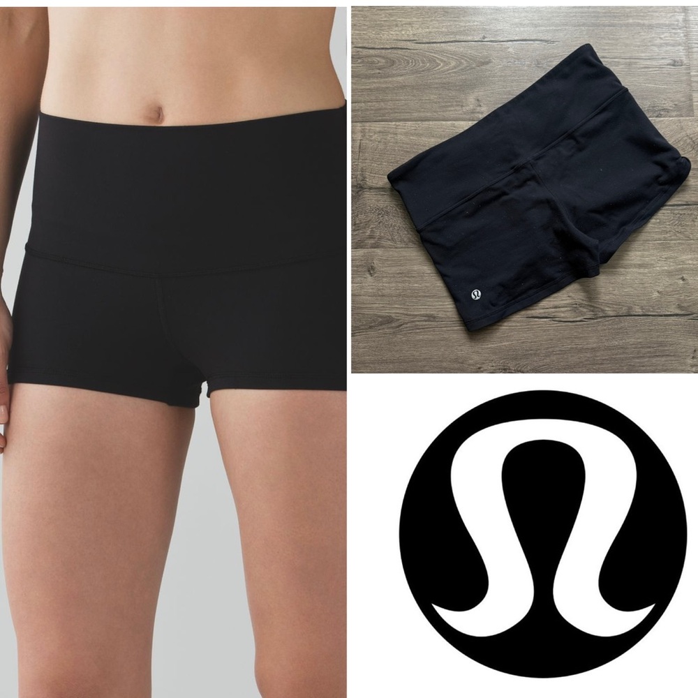 Lululemon Faded Black Reversible Booty Shorts Size 8 Women Vintage Pilling Y2K